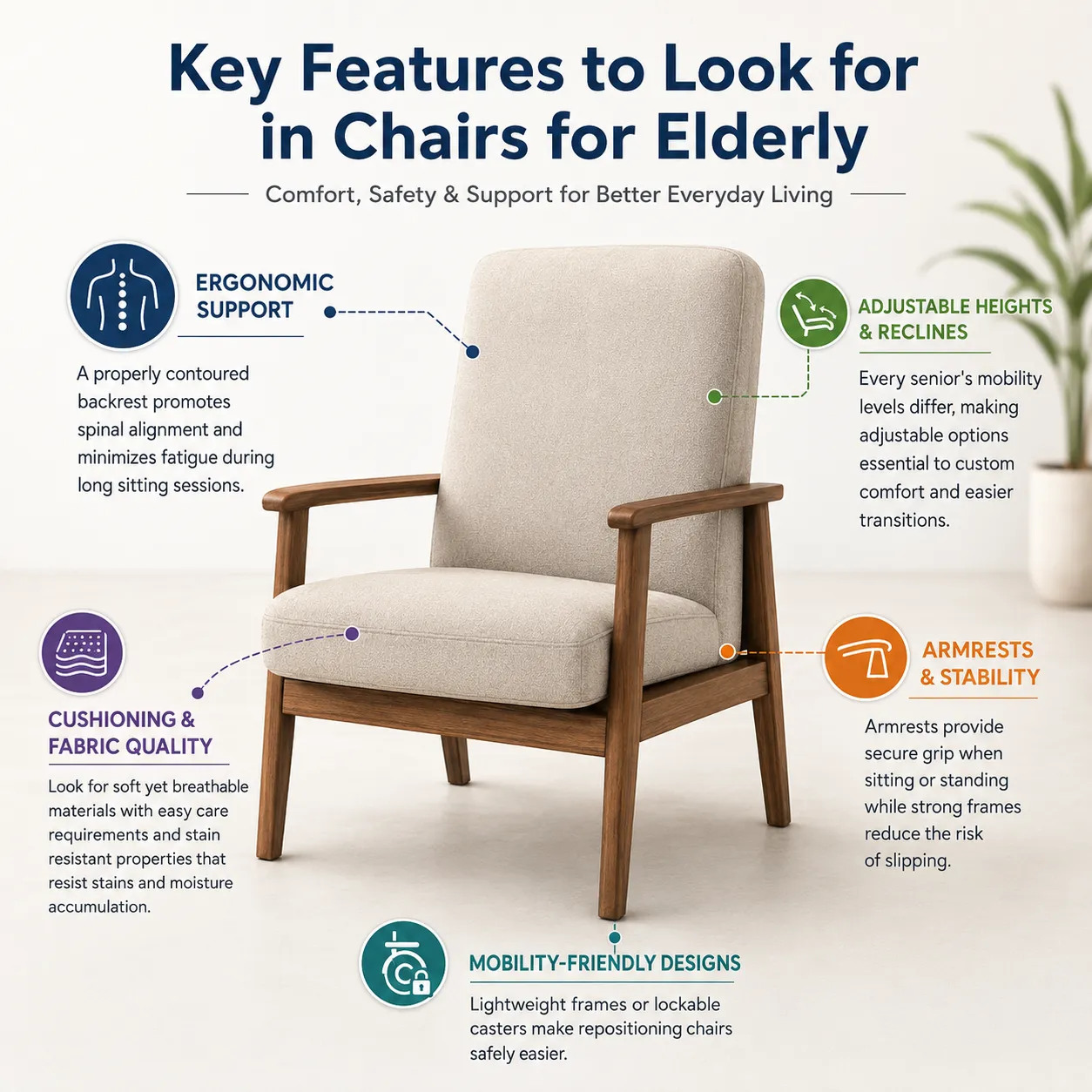 feature of elderly chairs